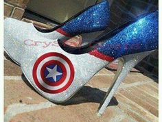 Wedding Nails Stiletto, Sparkle High Heels, Diy Heels, Capt America, America Theme, Sparkly High Heels, Glitter High Heels, Sparkle Party, Nails Stiletto