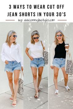 Shorts For Moms Over 30, Short Flare Jeans Outfit, Women’s Summer Outfits 2023, Jean Shorts Outfit 2023, Jean Shorts 2023, What To Wear Summer 2023, What To Wear With Denim Shorts, Vacation Shorts Outfit, Simple Shorts Outfit