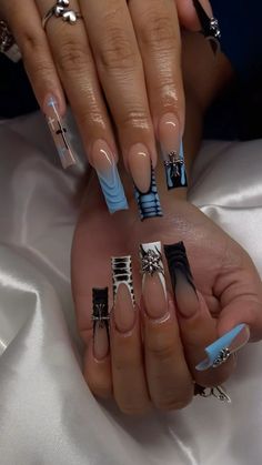 Acrylic Toe Nails, Long Acrylic Nail Designs, Colored Acrylic, Nice Nails, Dope Nail Designs, Her Nails, Short Square Acrylic Nails, Long Acrylic Nails Coffin