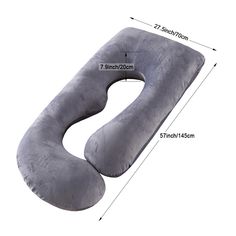 an inflatable neck pillow is shown with measurements