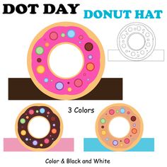 an image of donuts with different colors and shapes to do the doughnut hat