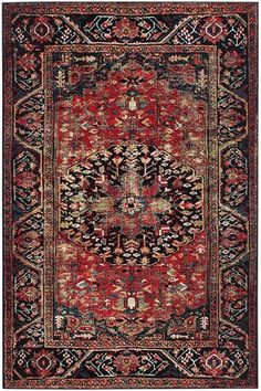 Safavieh Vintage Hamadan 215 Rugs | Rugs Direct Safavieh Rug, Persian Motifs, Furnishings Design, Medallion Rug, Transitional Area Rugs, Classic Rugs, Black Area Rugs, Persian Area Rugs, Power Loom