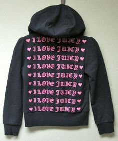 NWT $138JUICY COUTURE GIRLS FLAP FLEECE ZIP HOODIE ~ REGAL NAVY BLUE WITH PINK ~  Size 14 JUICY COUTURE CHOOSE JUICY FLAP FLEECE LONG SLEEVE ZIP UP HOODIE  Juicy Couture Kids - L/S Flap Fleece Outerwear w/ Juicy Heart Logo  Stay as cool as the weather in clothes by Juicy Cozy long sleeve fleece hoodie is perfectly for bundling. Hearts with "I Love Juicy" is perfectly repeated on the back.  Hood can be worn up or down. Front hand pockets. Lightly ribbed cuffs and waistband. Full zip closure.  85% Beauty 2023, Girls Couture, Digital Closet, Kids Couture, 2000s Fashion Outfits, Front Hand, Girly Accessories, Heart Logo, Pinterest Outfits