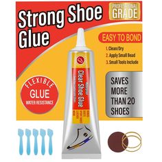 Professional grade shoe sole glue makes long-lasting repairs and seal leaks on boots, sneakers, sandals, or hiking footwear. They also make a great sealant and bonding for leather belts, handbags, crafts. Each glue for shoes contains enough glue for more than 20 shoes. shoe glue repair adhesive is a fast and simple way to save your favorite shoes. Package Includes: 1pcs shoe glue (60ml /pcs) 1pcs sandpaper 5pcs glue applicators 1pcs rubber band Warm Tips: Different from the instant shoe glues, s Heel Repair, Shoe Goo, Leather Glue, Clear Shoes, Clear Glue, Shoe Repair, Boots Sneakers, July 2022, Boots Heels