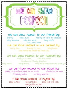 we can show respect poster with colorful text