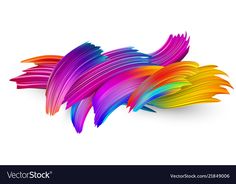 colorful paint strokes on white background