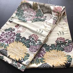 Fukuro Obi Purple, Cream, Olive Green, Black, Gold Great Vintage Condition Measurements: 32cm X 4m 8 Cm Made In Japan Show Some Wear Thank You For Looking Japanese Obi, Kimono Obi, Japan Kimono, Vintage Kimono, Japanese Kimono, Kimonos, Made In Japan, Olive Green, Japan