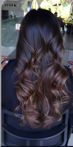 Balayage Hair Dark, Colored Curly Hair, Hair Makeover, Hair Dye Colors, Brunette Hair Color, Brunette Hair