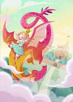 Displate is a one-of-a-kind metal poster designed to capture your unique passions. Sturdy, magnet mounted, and durable – not to mention easy on the eyes! Night Drawings, Children's Book Characters, Kid Book, Dragon Kid, Story Books Illustrations, Dragons Den, Kids Room Poster, Dragon Princess, Kids Illustration