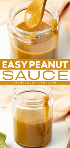 Whip up this easy peanut sauce recipe! It will become one of your go-to food condiments for dunking or drizzling. Rich and creamy with Thai-inspired flavors, this simple sauce idea is perfect for chicken satay, meatballs, and more! Easy Satay Sauce, Peanut Butter Thai Sauce, Quick Peanut Sauce, How To Make Peanut Sauce, Best Thai Peanut Sauce, Peanut Butter Sauce For Chicken, Low Calorie Peanut Sauce, Peanut Butter Sauce Thai, Peanut Sauce For Chicken