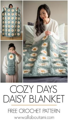 the cozy days daisy blanket crochet pattern