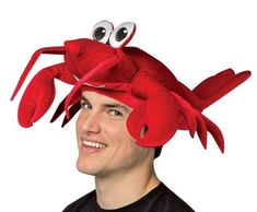 Hilarious LOBSTER Hat  FOR HALLOWEEN ✪ One Size ✪ 100% Polyester ✪ Imported ✪ Hand Wash only ✪ This is an original Rasta Imposta hat Material: Soft Polyfoam Shape: Lobster hat w/ claws, legs and eyes on top Color:  Bright Red Size: One Size Fits Most Adult Be the hit of your next beach party with this fun Adult Lobster Hat! This  delicious looking crustacean hat is a vibrant bright red and has claws, legs and  googly eyes on top! The hat is made from soft polyfoam and is lightweight. One  size f Quick Costumes, Oktoberfest Costume, Book Week Costume, Wig Hat, Lobster Tails, Color Makeup, Funny Hats, Red Lobster, Funny Costumes