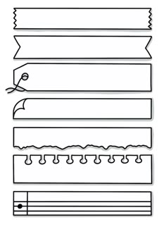 four different types of writing paper with pencils on top and bottom, all lined up in