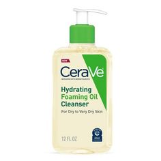 Cerave Hydrating Foaming Cleansing Oil Face Wash With Squalane Oil, Triglyceride And Hyaluronic Acid For Dry To Very Dry Skin - 12 Fl Oz : Target Bathroom List, Oil Face Cleanser, Oil Face Wash, Cerave Cleanser, Flaking Skin, College Packing, Squalane Oil, Dry Skin On Face, Body Fragrance