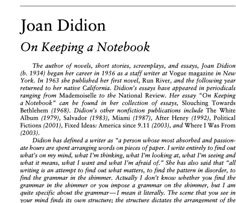 an article about joan didion on keeping a notebook