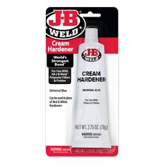 jb weld cream hardener for wood and metal, 2oz tube - white