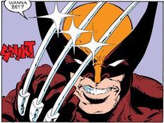 an image of a comic character with claws on his face