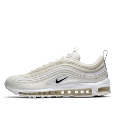 Nike Air Max 97 'Reflective Logo Cream White' AR4259-100 (SNKR/Low Top/Air Cushion) Casual Running Sneakers With Reflective Logo, White Casual Sneakers With Reflective Logo, White Breathable Nike Air Max For Streetwear, Nike White Sneakers With Reflective Details, White Air Max 97, Nike 97, Nike Air Max 97, Cream White, Low Top