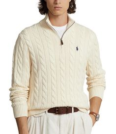 Shop for Polo Ralph Lauren Cable Knit Cotton Quarter-Zip Sweater at Dillard's. Visit Dillard's to find clothing, accessories, shoes, cosmetics & more. The Style of Your Life. Luxury Fine Knit Casual Polo Sweater, Wimbledon Fashion, Long Sleeve Jumper, Quarter Zip Sweater, Cashmere Jumper, Ralph Lauren Long Sleeve, Polo Sport, Knit Turtleneck Sweater, Ralph Lauren Purple Label