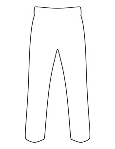 a drawing of a pair of white pants with black lines on the bottom and bottom