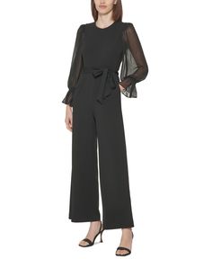 in stock Jumpsuit Sleeves, Crepe Jumpsuit, Belt Jumpsuit, Jumpsuit Dressy, Jumpsuit Elegant, Calvin Klein Pants, Jumpsuit Online, Womens Capris, Calvin Klein Women