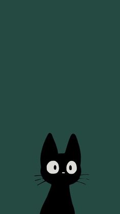 a black cat sitting on top of a green floor