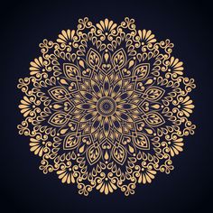 an ornate golden pattern on a black background