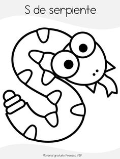 the letter s is for seahorse coloring page with an image of a cartoon character