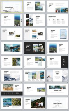 an image of a bunch of different webpage layouts with multiple colors and sizes