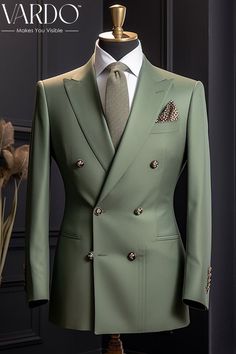 Luxury Tailored Suits For Ceremonial Occasions, Classic Fitted Ceremonial Suit, Green Double Breasted Suit, Mens Tweed Suit, Stylish Mens Suits, Classy Suits, Suit For Men, Tailored Suit, Dress Suits For Men