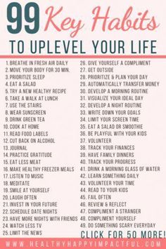 This is the best list of habits that will uplevel your life in a BIG way. Learn how to start on these life-changing habit examples today. List Of Habits, Workout Programs For Women, Life Changing Habits, Recipe 30, Planning Your Day, Move Your Body, Cook At Home, Health Check, Good Habits