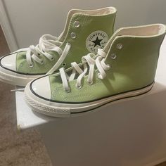 Brand New. Never Worn. Women’s Green Converse. Size 6.5 Blue And Green Converse, Converse Backpack, Cute Converse Shoes, Cute Converse, Green Converse, Women's Converse, Color Profile, Shoes Brand, Green Wallpaper