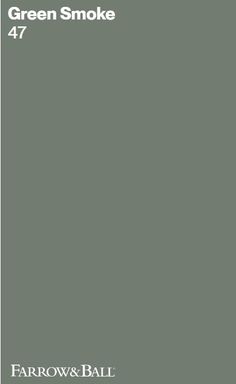 Farrow & Ball Green Smoke No 47 paint color swatch. #farrowandballgreensmoke #greenpaintcolors Pitch Black Farrow And Ball, Card Room Green Farrow And Ball Hallway, Duck Green Farrow And Ball, Farrow And Ball Green Paint, Smoky Green Paint, Green Paint Swatches, Pigeon Farrow And Ball, Green Bedroom Inspirations, Farrow Ball Green