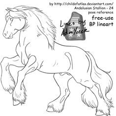 a drawing of a running horse with stars on it's tail and the words, let