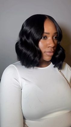 Short curly bob [Instagram: mestyledyou] Wavy Bob Sew In, Middle Part Bob Black Women Curls, Curly Short Wig Hairstyles Black Women, Wig Bob Curly, Short Curly Bob Wigs For Black Women, Chopped Hair Styles, Cute Bob Hairstyles For Black Women Quick Weave, Bob Wig For Black Women Curly, Wigs For Black Women Bob