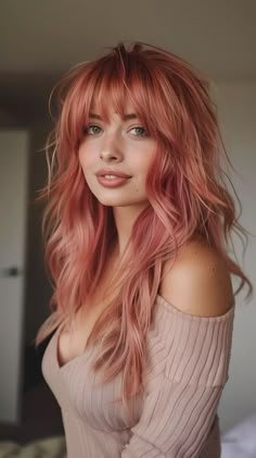 47 Cherry Blonde Hair Color Ideas To Rock This Season’s Hottest Trend Platinum Blonde Hair With Color Pop, Women’s Long Hairstyles, Newest Hair Trends 2024, Dark Peach Hair, Warm Hair Color Ideas, Pick Hair