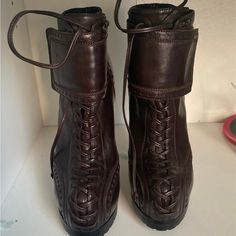 Brown Ysl Ankle Boots In Good Condition Size 7.5 Ankle Boots Ysl, Ysl Tribute, Yves Saint Laurent Shoes, Saint Laurent Shoes, Yves Saint Laurent, Bootie Boots, Saint Laurent, Ankle Boots, Size 7