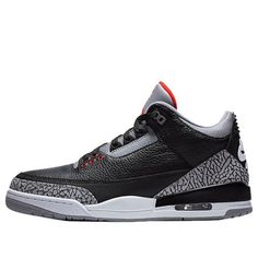 Black Cement, Jumpman Logo, Air Jordan 3 Retro, Air Jordan 3, Jordan 3, Elephant Print, Stylish Sneakers, Classic Sneakers, Michael Jordan