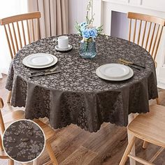 the table is set with plates and silverware for two people to enjoy their meal