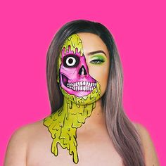 Ghost Halloween Makeup, Halloween Makeup Tutorials, Halloween Makeup Artist, Halloweenský Makeup, Holloween Makeup, Pop Art Makeup, Creepy Halloween Makeup, Cute Halloween Makeup, Mehron Makeup