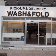 the front entrance to pick - up and delivery wash & fold