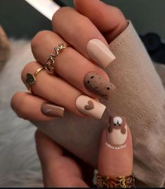 #NailArt #NailDesigns #NailInspo #NailGoals #NailAddict #NailLove #Manicure #NailFashion #NailOfTheDay #NailTrends #NailArtDesign #NailStyle #CuteNails #NailPolish #NailArtist Teddy Bear Nail Art Designs, Labour Nails, Winter Animal Nails, Baby Nails Design Pregnancy, Bear Nails Art, Cute New Years Nails Short, Bear Manicure, Teddy Bear Nail Designs