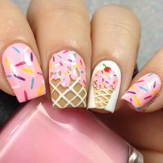 Glam Nails Challenge Ice Cream cdbnails Nail Art Ice Cream, Cream Nail Art, Art Ice Cream, Ice Cream Nails, Cream Nail, Kids Nail Designs, Cream Nails, Nails For Kids, Birthday Nails