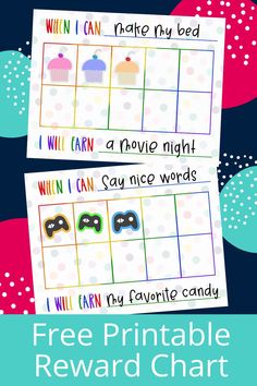 free printable reward cards for kids to play with the movie night and cupcakes