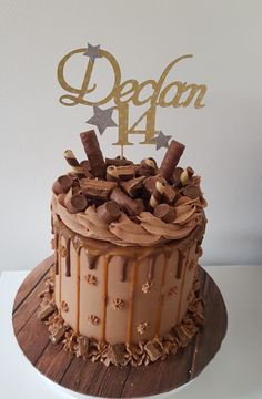 3 Tier Chocolate Birthday Cake, Chocolate Cake For 50th Birthday, Chocolate Drip Cake Birthday, Bueno Cake, Birthday Cake With Chocolate Drip, Sassy Cakes, Chocolate Cake With Caramel Drip, Caramel Drip Cake, Chocolate Cake With Gold Drip