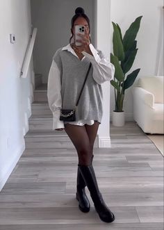 Comfy Brunch Outfit Winter, Outfits With Stockings Casual, Causal Outfit Ideas For Women, Cold Weather Brunch Outfit, Pinterest Winter Outfits, Lunch Date Outfit Casual Classy, Fall Outfits Black Women, Looks Country, Winter Fashion Outfits Casual