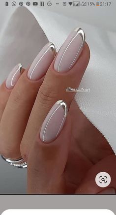 Nails For Bride, Wedding Nails French, Wedding Nails Glitter, Silver Nail, Stylish Nails Designs, Wedding Nails For Bride, Wedding Nails Design, Nails Wedding