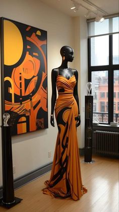 Mode Prints, Dorothy Dandridge, Ethno Style, Curly Hairstyles, African Inspired, Orange Dress, Mode Inspiration