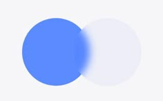 two circles with one blue and the other white