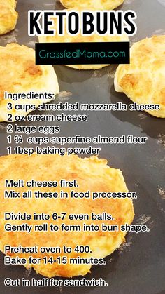 the recipe for keto buns is shown here